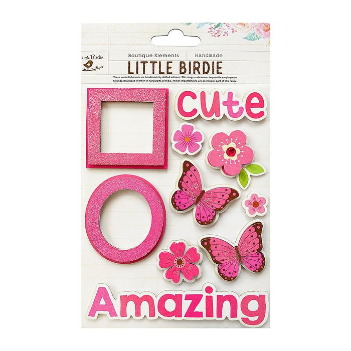 Spring Expressions Embellishment 10/Pkg-Cerise