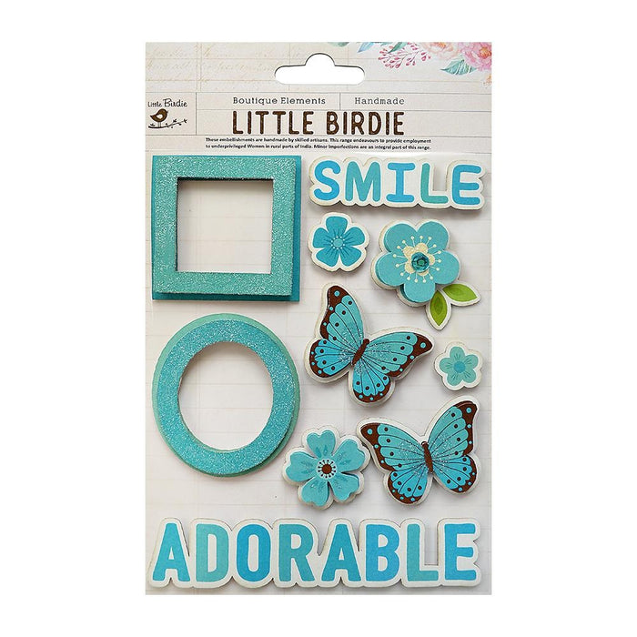 Spring Expressions Embellishment 10/Pkg Maya Blue