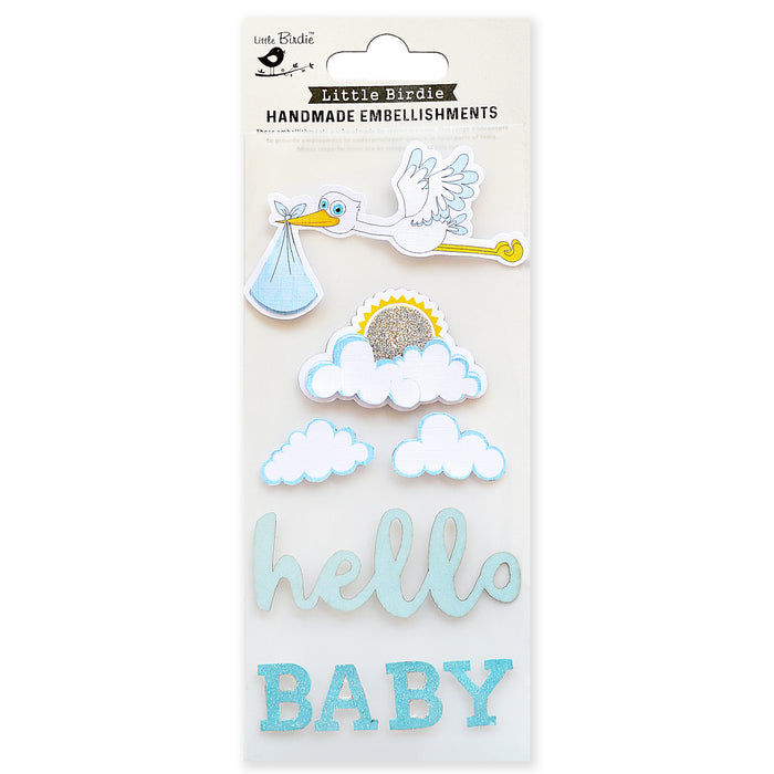 Baby Embellishments 12/Pkg New Arrival Blue