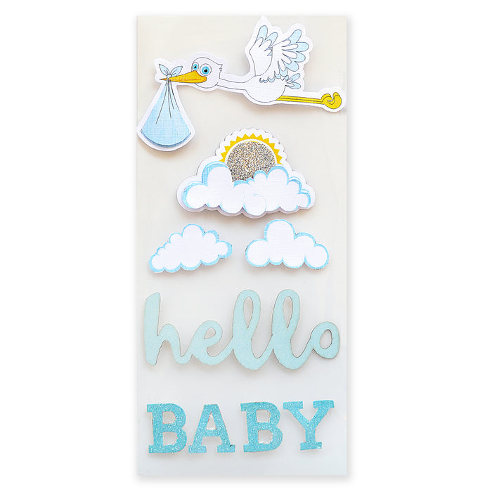 Baby Embellishments 12/Pkg New Arrival Blue