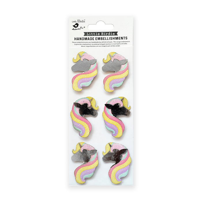 3D Sticker Embellishment 6/Pkg Unicorn Glitz