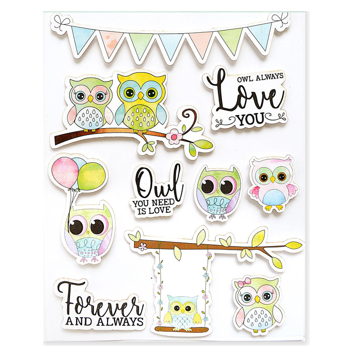 Watercolor Sticker Collection 10/Pkg Owl Love