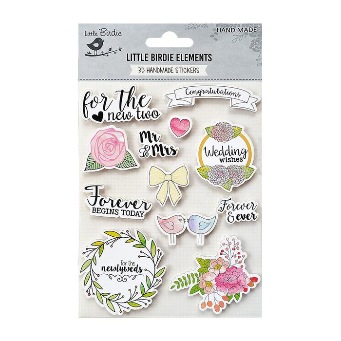 Watercolor Collection Embellishment 12/Pkg Wedding Wishes