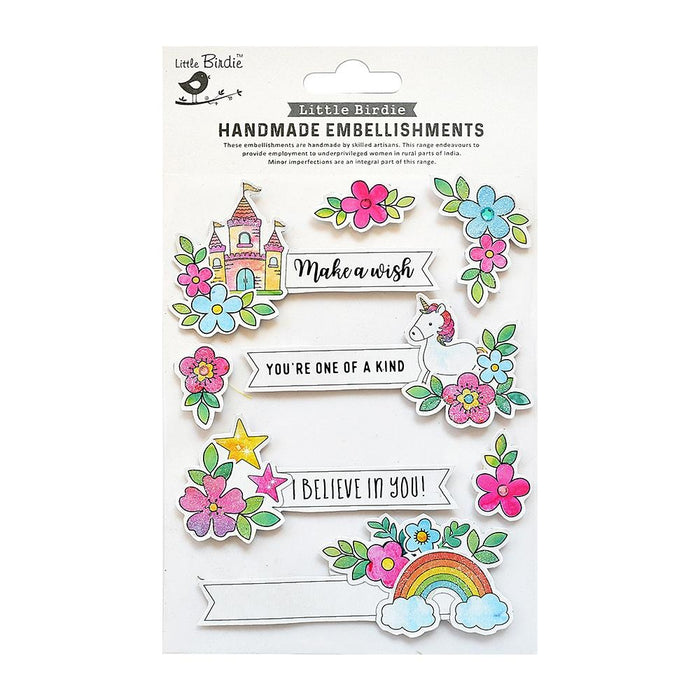 Wishes Collection Embellishment 8/Pkg Floral