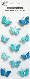 Pearl Butterflies 11/Pkg Aqua Medley