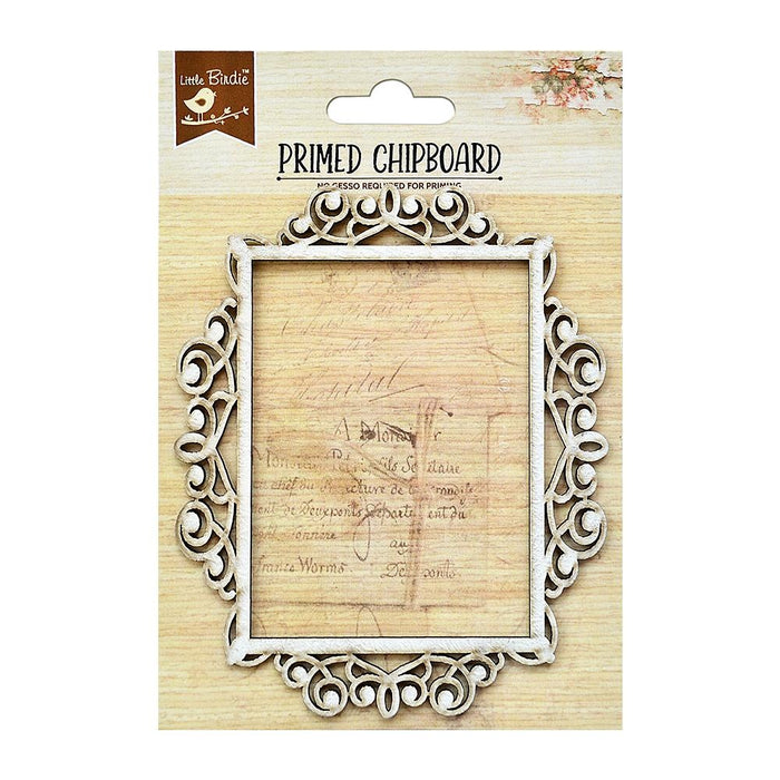 Laser Cut Primed Chipboard 1/Pkg Antique Rectangle Frame