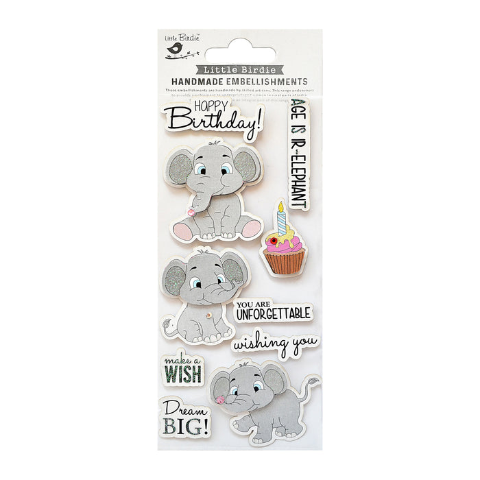 Sticker Embellishment 3/Pkg Happy Bird-Day