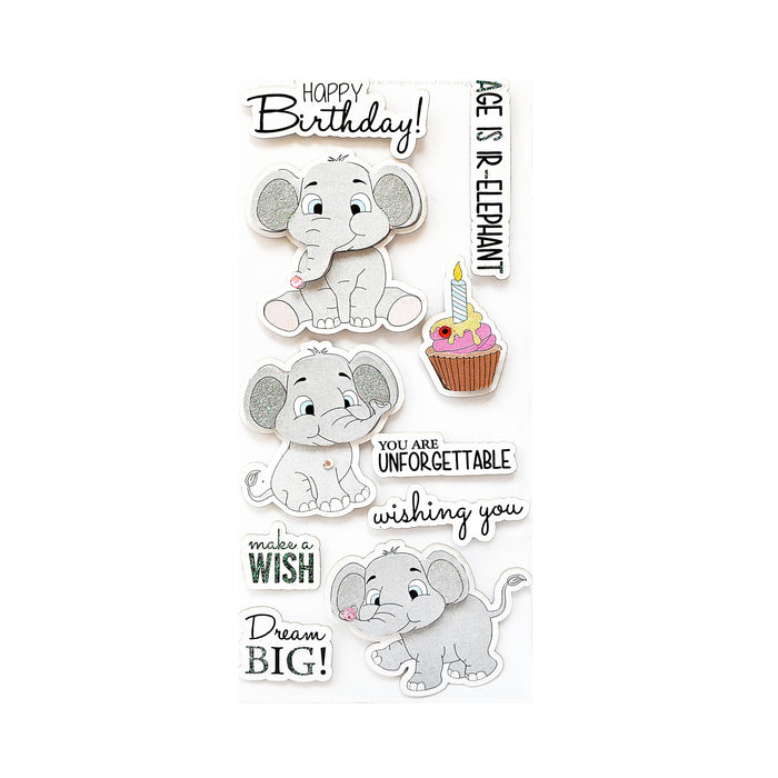 Little Birdie 3D Glitter Embellishment 4/Pkg-Birthday Party