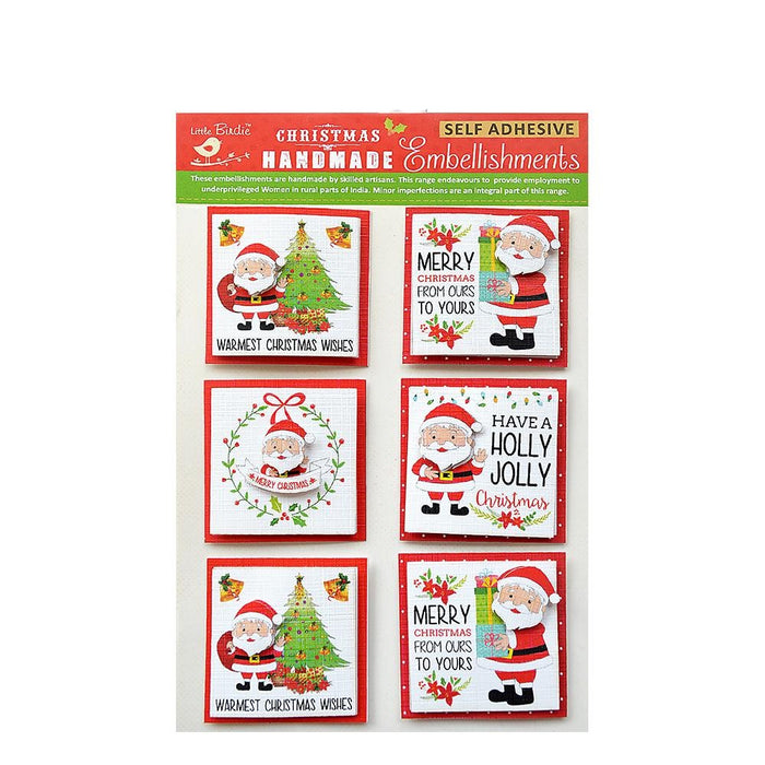 Christmas Toppers 6/Pkg Santa With Presents