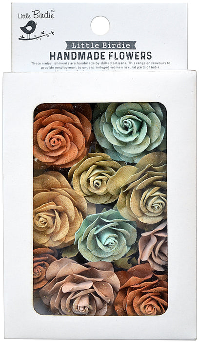 Whitney Paper Flowers 14/Pkg Aqua Medley