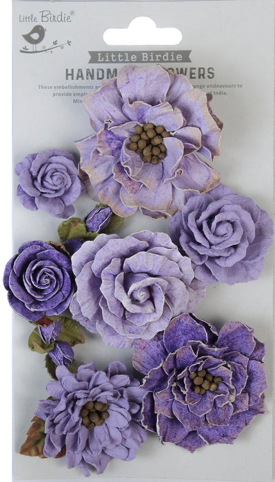 Little Birdie Lolita Paper Flowers 7/Pkg-Lavender Whisper