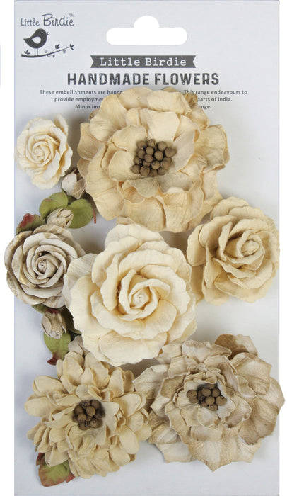 Lolita Paper Flowers 7/Pkg Ivory Pearl