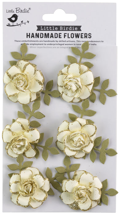 Pixie Rose Paper Flowers with Glitter Accents