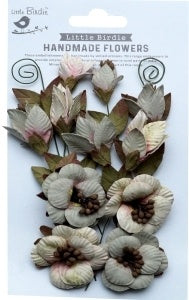 Denny Paper Flowers 13/Pkg Earthy Moss