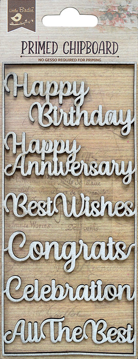 Laser Cut Primed Chipboard 1/Pkg Happy Birthday