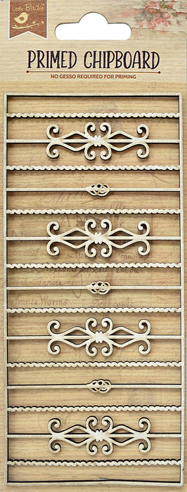 Laser Cut Primed Chipboard 1/Pkg Scroll Grace