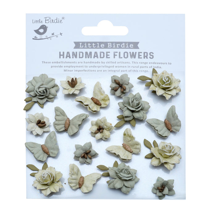 Cloria Paper Flowers 18/Pkg Ivory Pearl