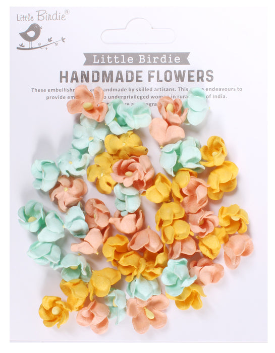 Little Birdie Paula Paper Flowers 50/Pkg-Pastel Palette