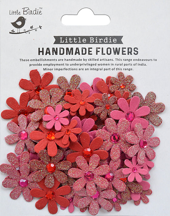 Little Birdie Sparkle Florettes Paper Flowers 80/Pkg-Candy Mix