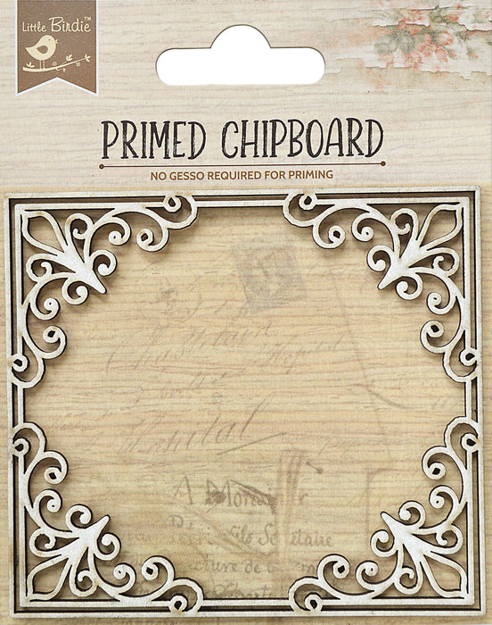 Laser Cut Primed Chipboard 1/Pkg Curly Fleur-De-Lis