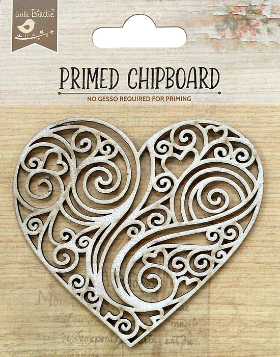 Laser Cut Primed Chipboard 1/Pkg Ornate Scrolls