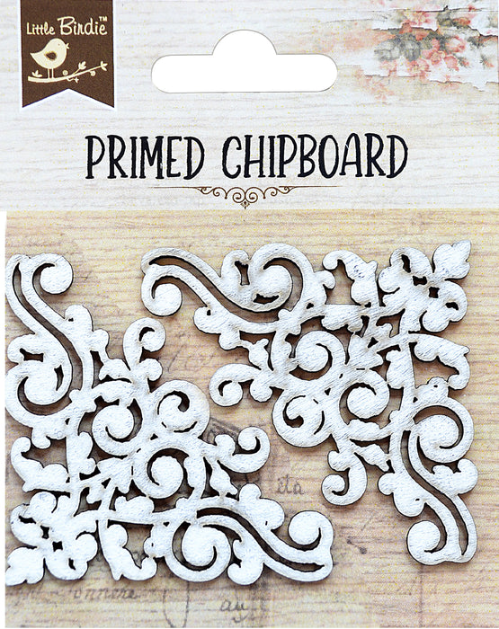 Laser Cut Primed Chipboard 1/Pkg Ornate Scrolls