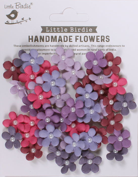 Little Birdie Janice Paper Flowers 50/Pkg-Poppies And Roses