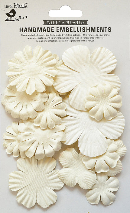 Sticker Embellishment Paper Petals 15/Pkg Ivory Delight