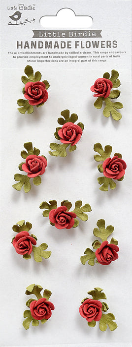 Petite Rose Paper Flowers 10/Pkg Poppies And Roses