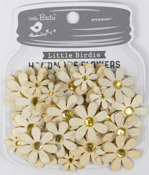 Sparkle Florettes Paper Flowers 60/Pkg Ivory Pearl