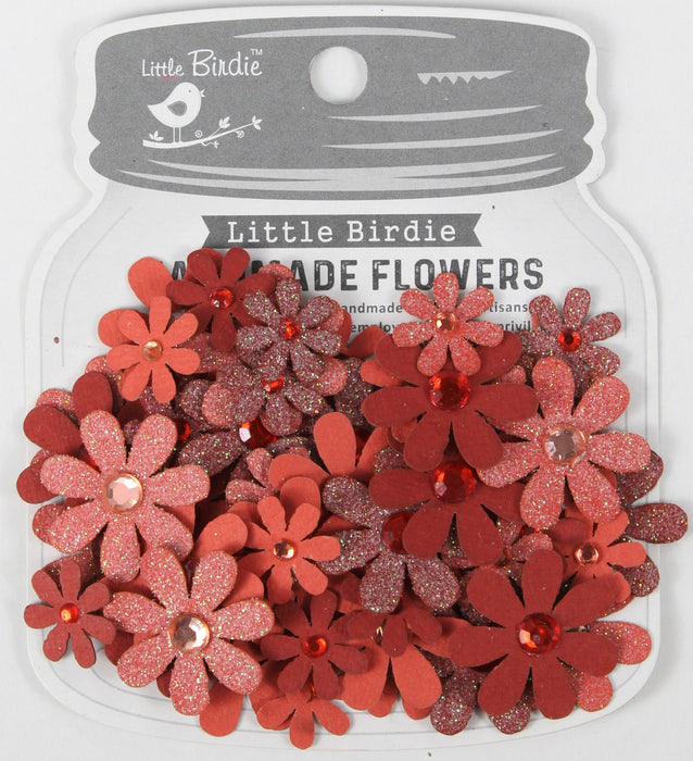 Sparkle Florettes Paper Flowers 60/Pkg Scarlet Blend