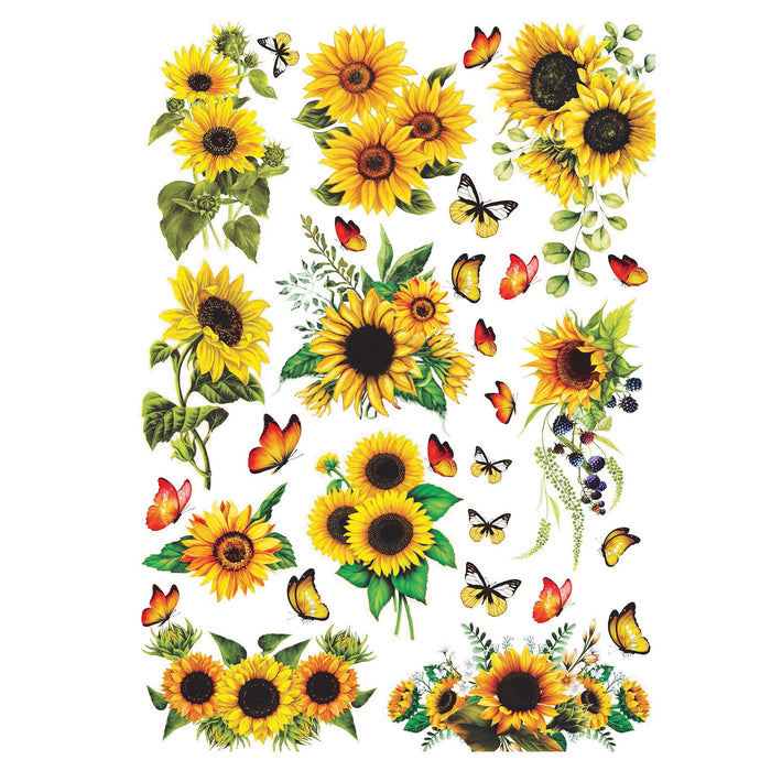 Deco Transfer Sheet A4 1 Sheet Wild Sunflowers