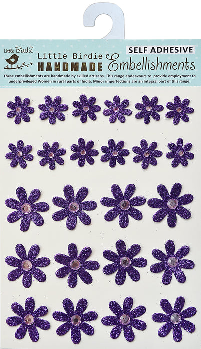 Glitter Jeweled Florets Stickers from Little Birdie