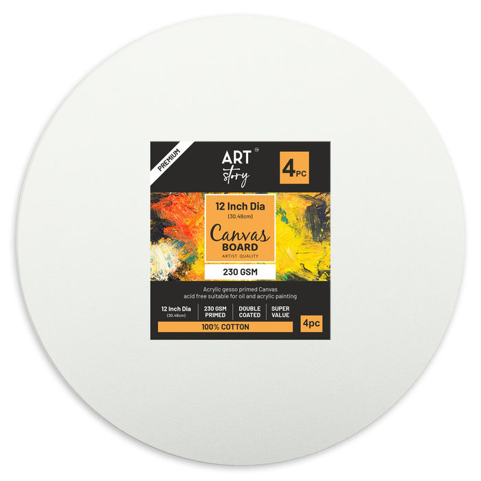 Canvas Board Round 8" 4/Pkg