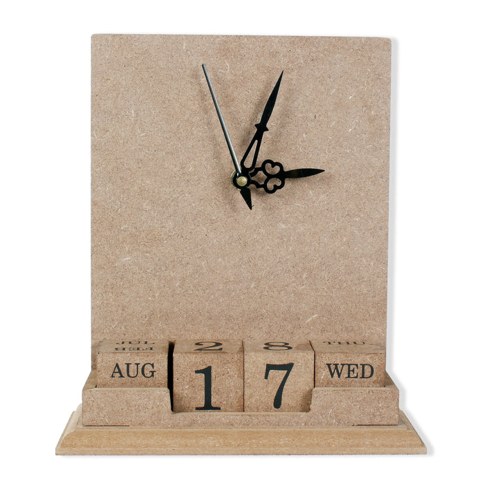 Customizable MDF 1/Pkg Table Clock And Date Keeper