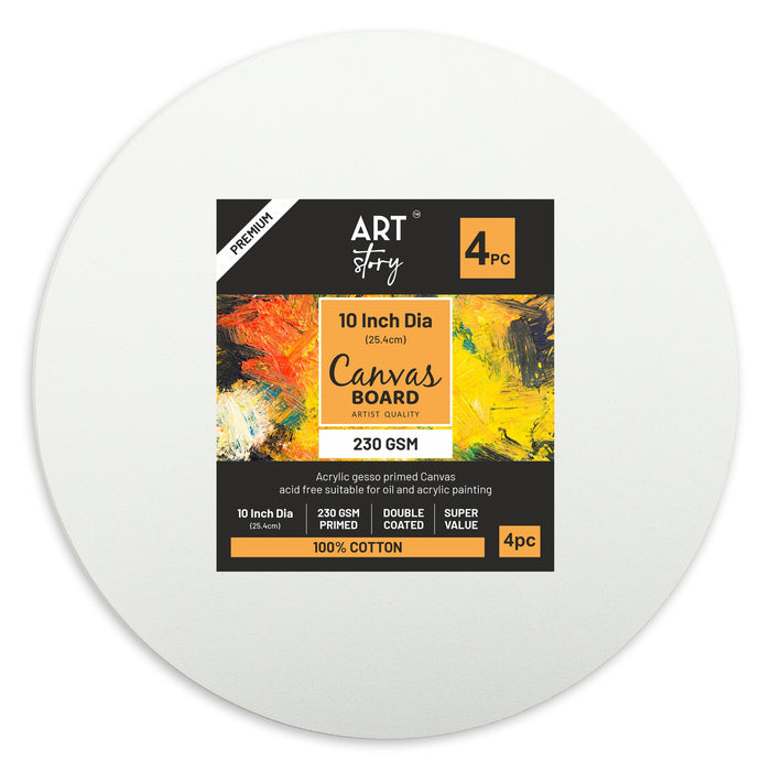 Canvas Board Round 8" 4/Pkg