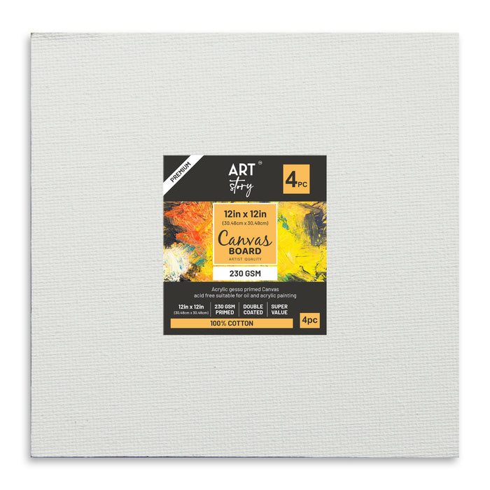 Canvas Board 4 packs, Square