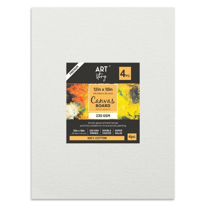 Canvas Board Rectangle 12"X14" 4/Pkg