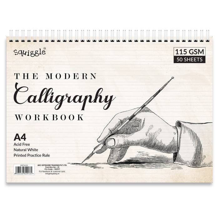 The Modern Calligraphy Work Book 50 Sheets A4
