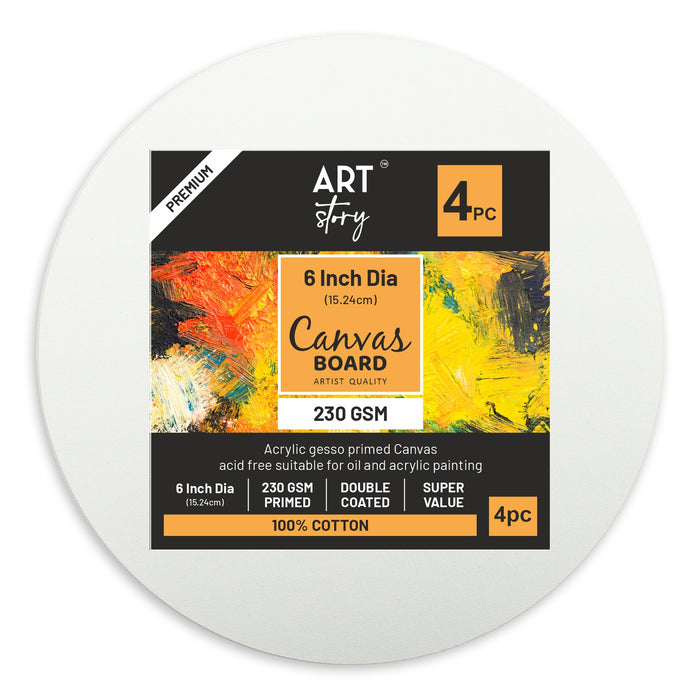 Canvas Board 4 packs, Round