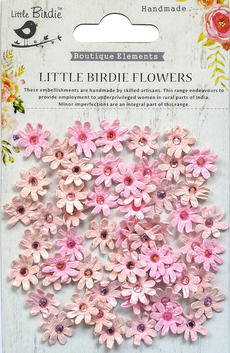 Little Birdie Micro Jeweled Florettes 60/Pkg-Pearl Pink