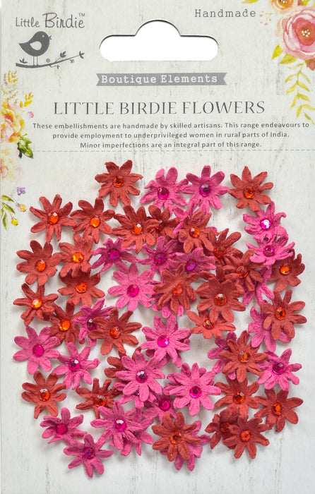 Little Birdie Micro Jeweled Florettes 60/Pkg-Pearl Pink