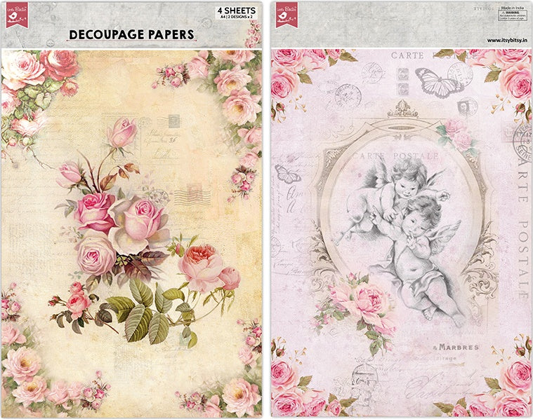 Decoupage Paper A4 4/Pkg Fairy Blossom
