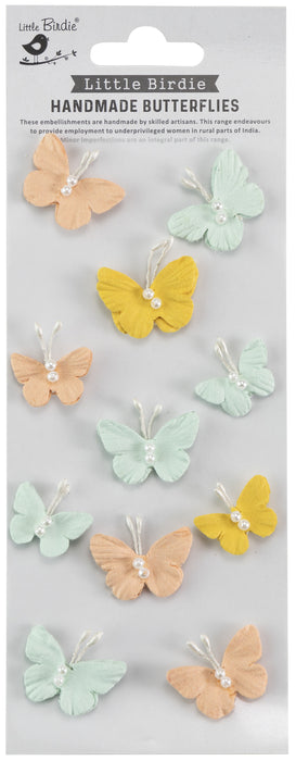 Pearl Butterflies 11/Pkg Sunshine And Lemonade