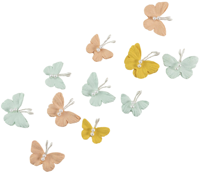 Pearl Butterflies 11/Pkg Sunshine And Lemonade