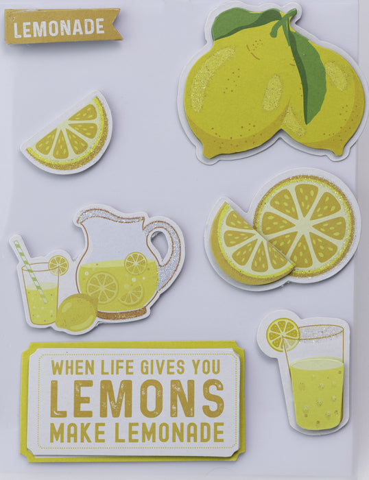 3D Embellishment 7/Pkg Lemon And Lemonade