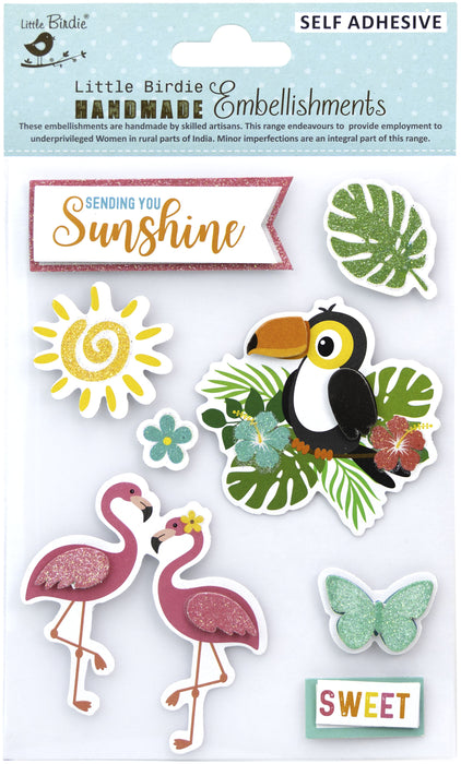 3D Embellishment 8/Pkg Sweet Sunshine