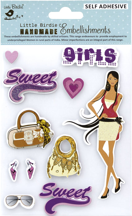 Sticker Embellishment 19/Pkg Sweet And Sassy