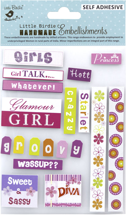 Sticker Embellishment 19/Pkg Sweet And Sassy