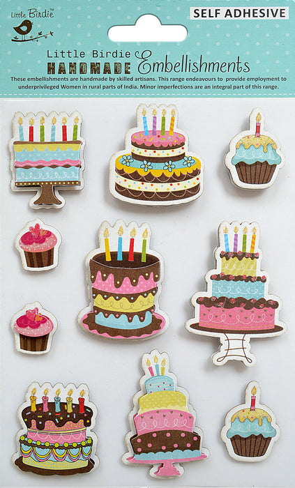 3D Embellishment 10/Pkg Yummy Cakes